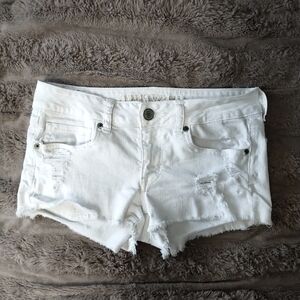 American eagle white denim shorty shorts...